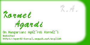 kornel agardi business card